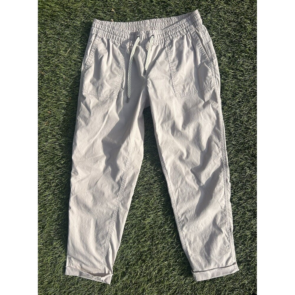 Vuori Vintage Ripstop Pant Women’s Medium Pink Raw Hem Crop Drawstring VW450